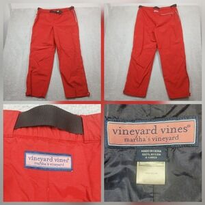 Vineyard Vines Snow Pants Men's XL Red Nylon Ski Snowboard Belted